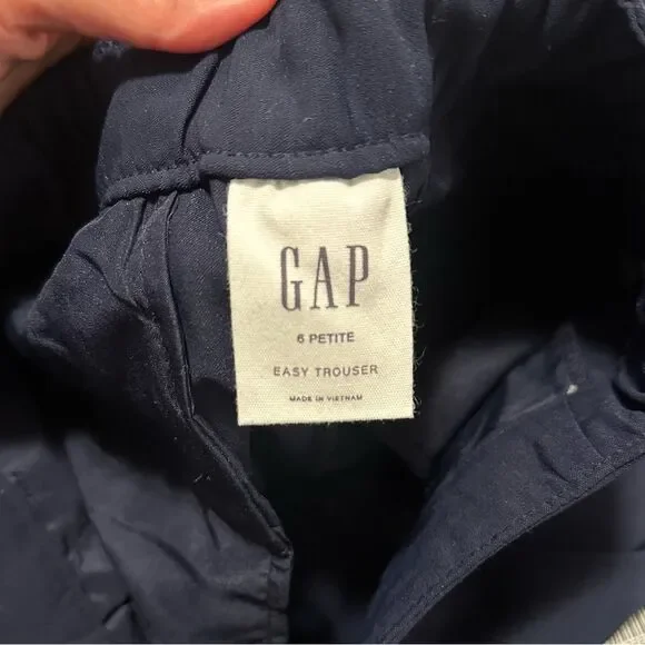 NWT 6 Petite GAP Easy Wide Leg Pants Trouser Women Navy Blue - Picture 11 of 11